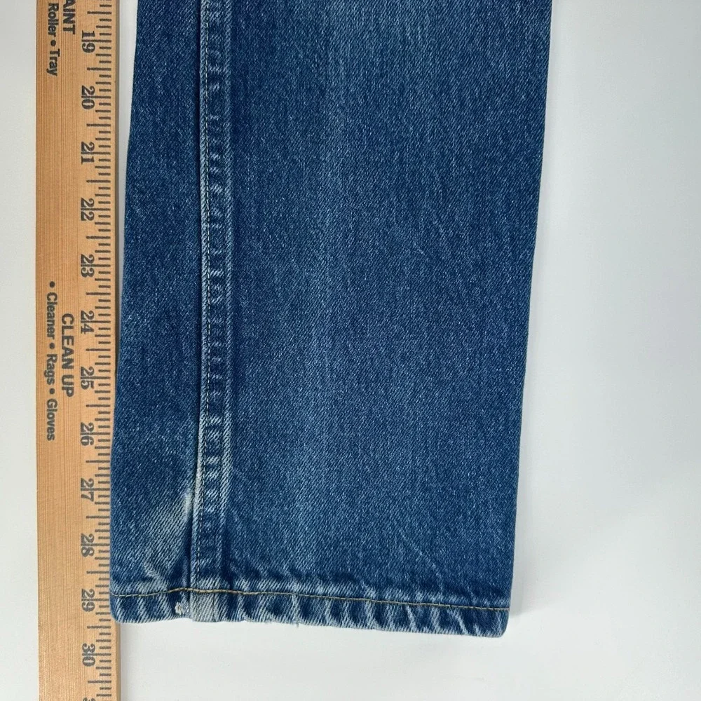 Vintage Lee Riders Straight Leg Jeans Womens 27x32 Blue Denim Whisker Mid Rise